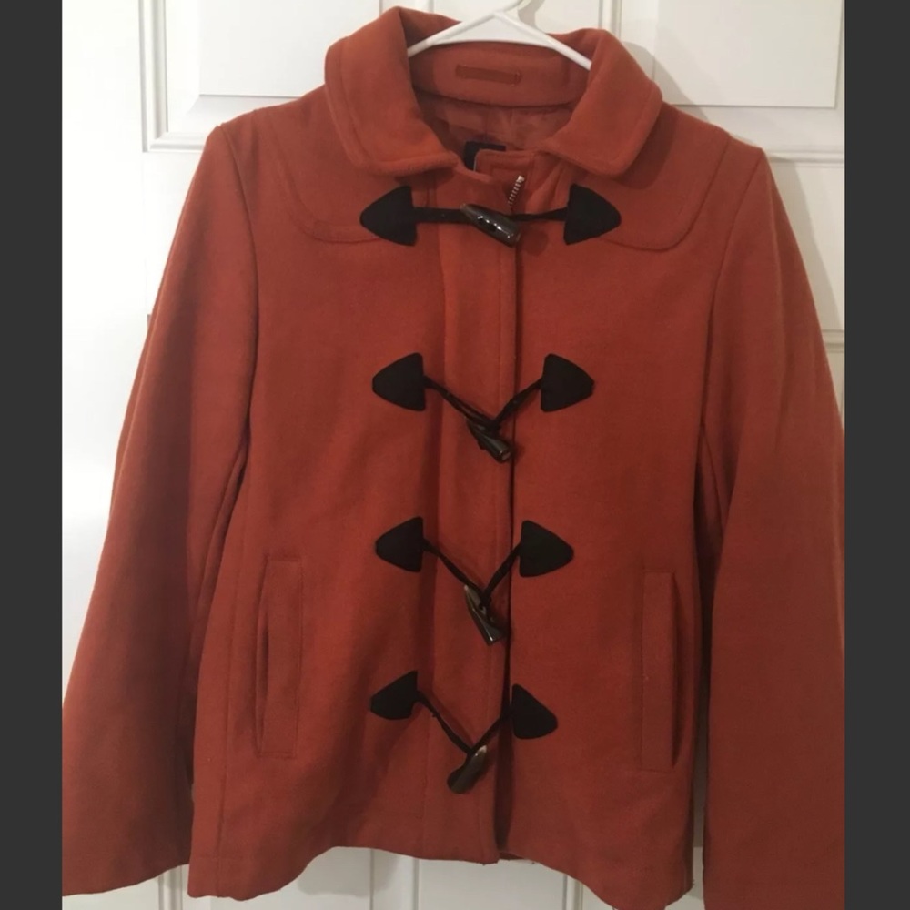 Gap Womens Toggle Duffel Coat Burnt Orange SZ S